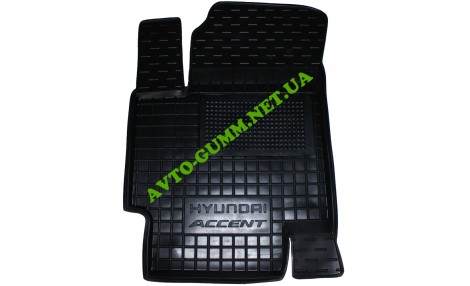 Коврик в салон водительский для Hyundai Accent 2011 резиновый (AVTO-Gumm)