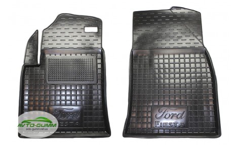 Коврики в салон, водительский + пассажир для Ford Fiesta (2005- 2009) полиуретан (AVTO-Gumm)