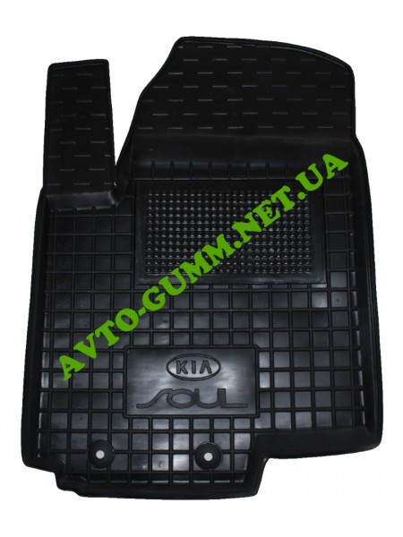 Коврик в салон водительский для Kia Soul (2010- 13), резиновый (AVTO-Gumm)