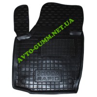 Коврик в салон водительский для Skoda Rapid резиновый (AVTO-Gumm)