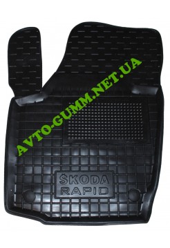 Коврик в салон водительский для Skoda Rapid резиновый (AVTO-Gumm)