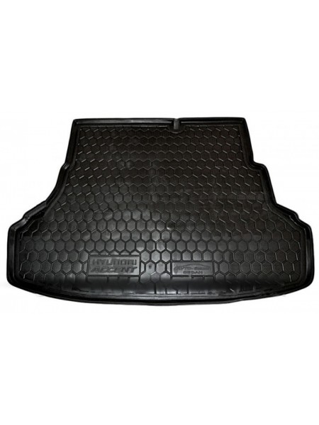 Коврик в багажник для Hyundai Accent (2011-) (седан) ( пластик ) ( Avto-Gumm )